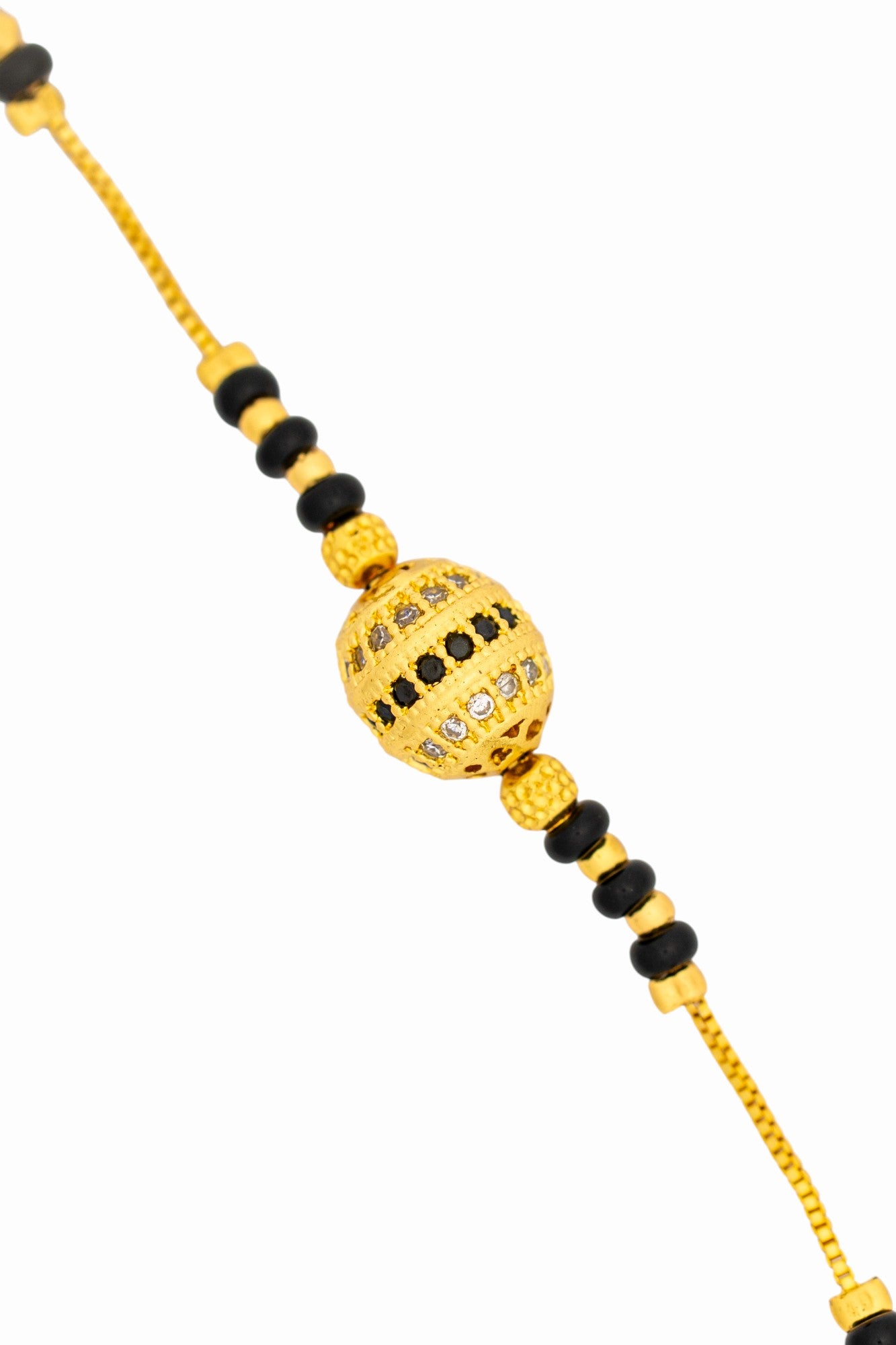 Gold Plated Anti Tarnish Mangalsutra Bracelet (Golden Bead Pattern)