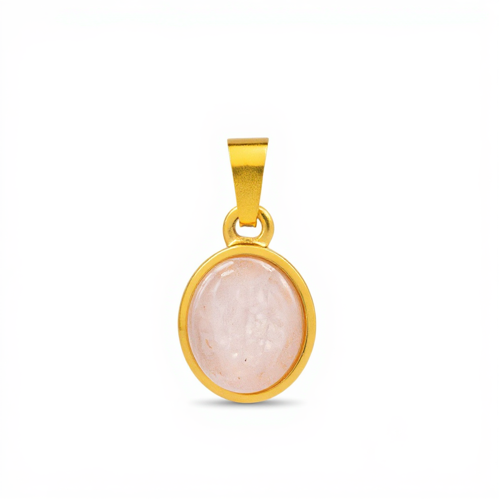 Gold Plated Pink Stone Pendant