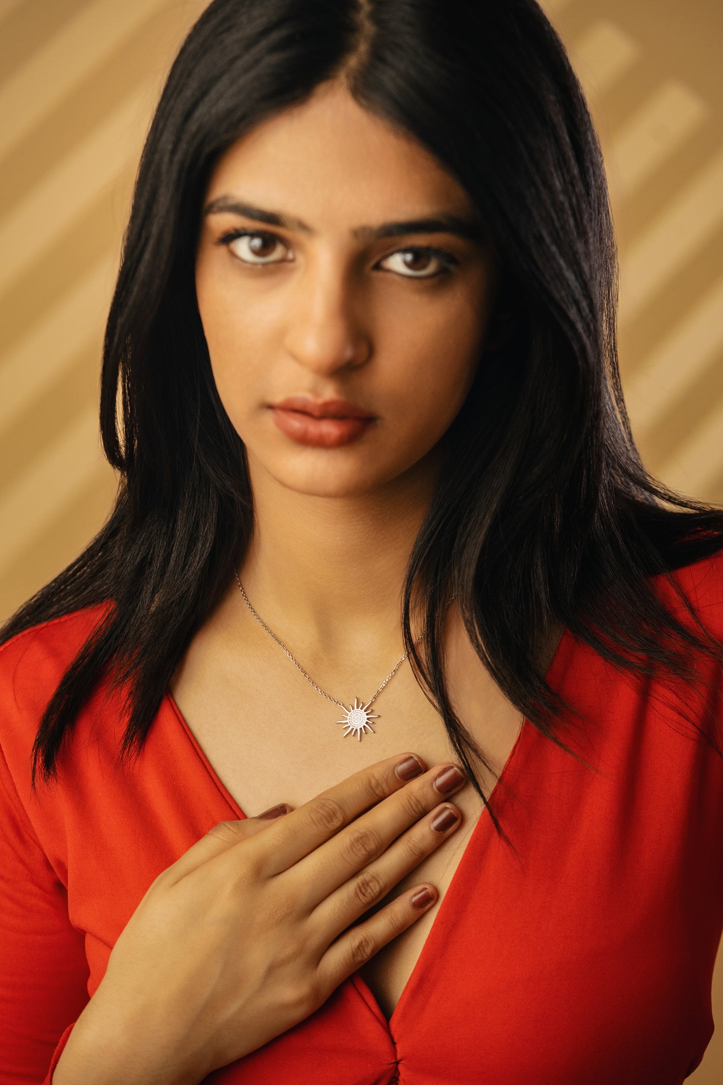 Her Rays 925 Pure Silver Fine Pendant