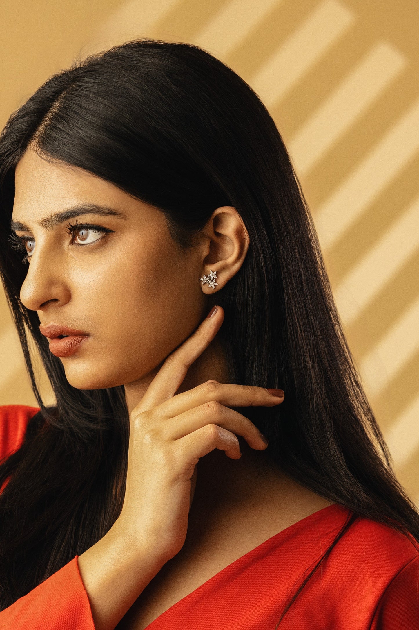 Tri Star 925 Pure Silver Fine Earrings