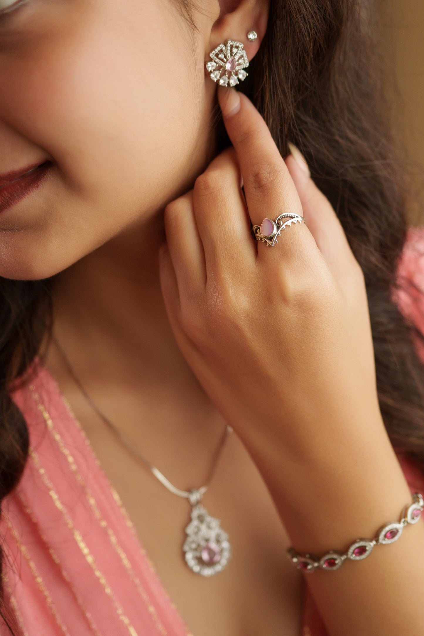 925 Pure Silver Fine Carthage Flamino Pendant Set