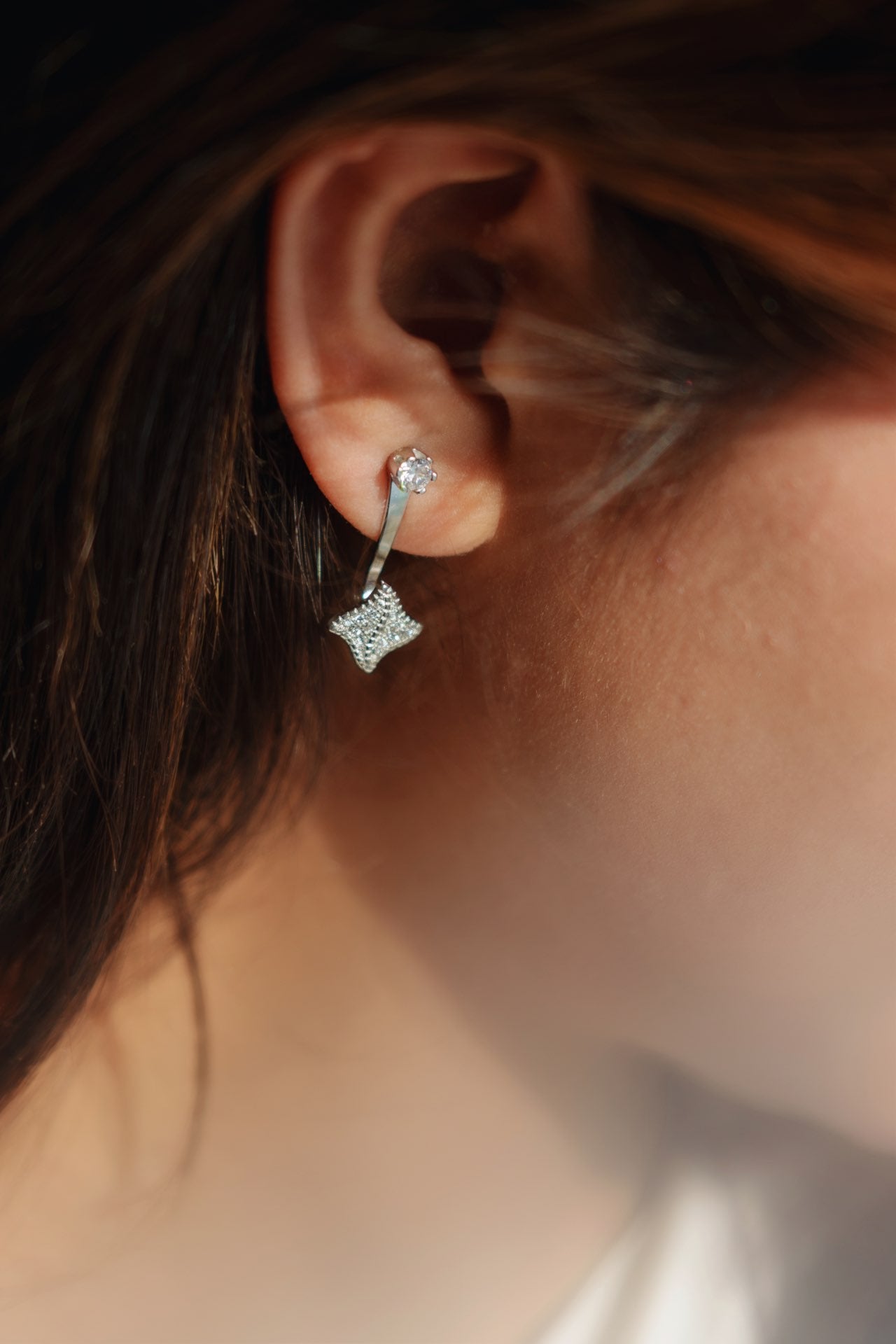 925 Pure Silver Fine Comet Hanging Earings - Studs