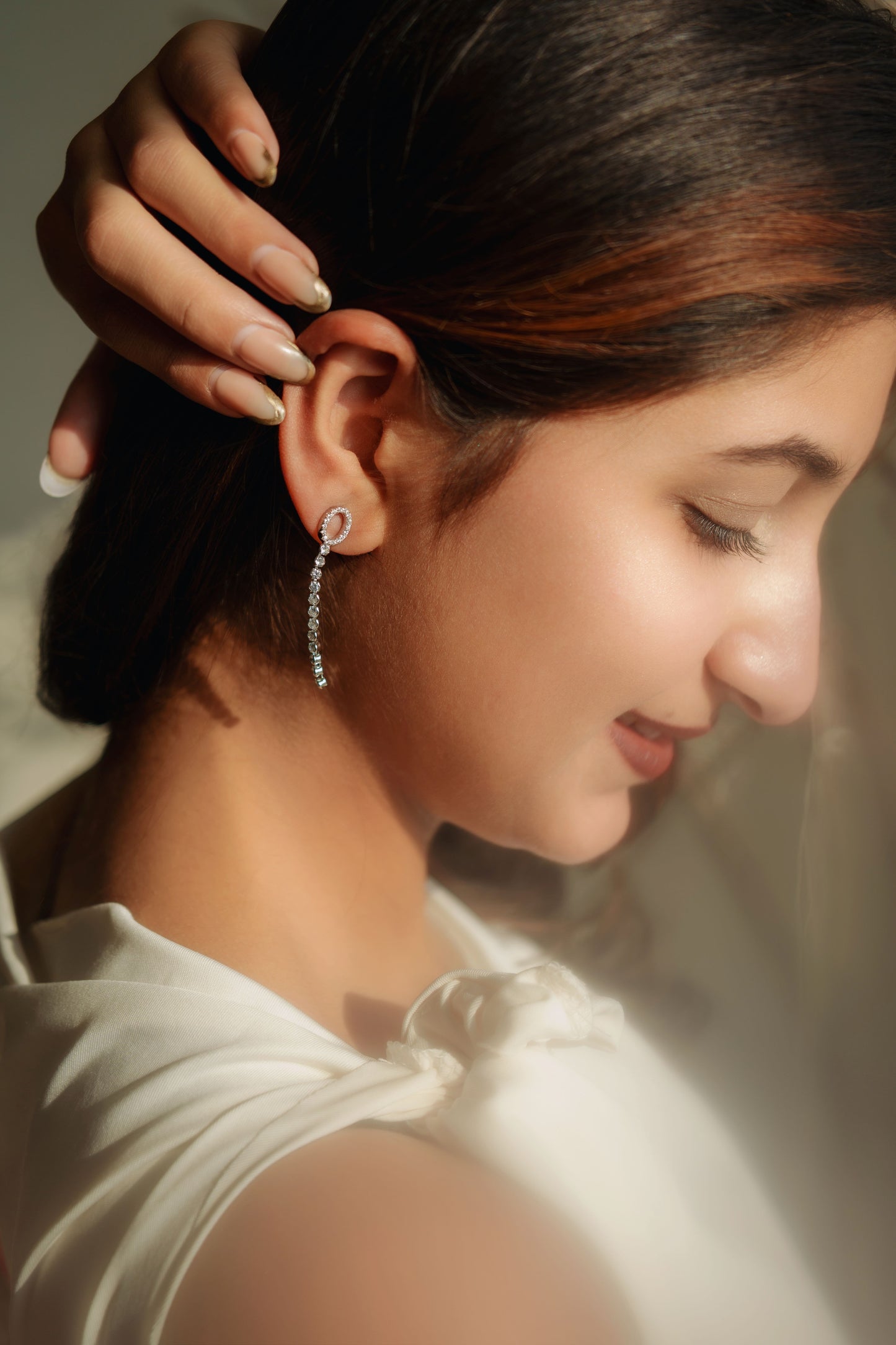 925 Pure Silver Fine Halo Hanging Tops