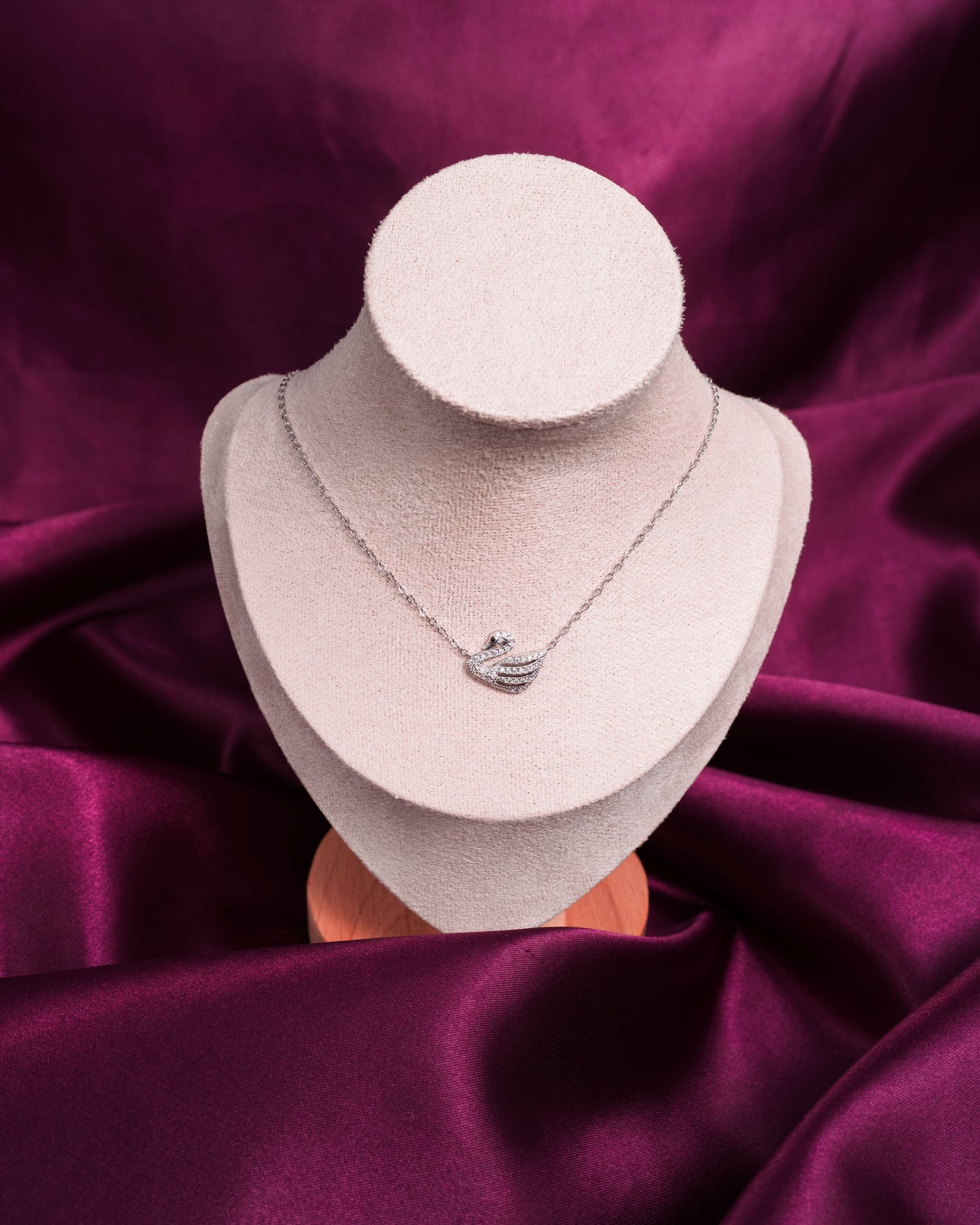 The Swan Zircon 925 Pure Silver Fine Pendant