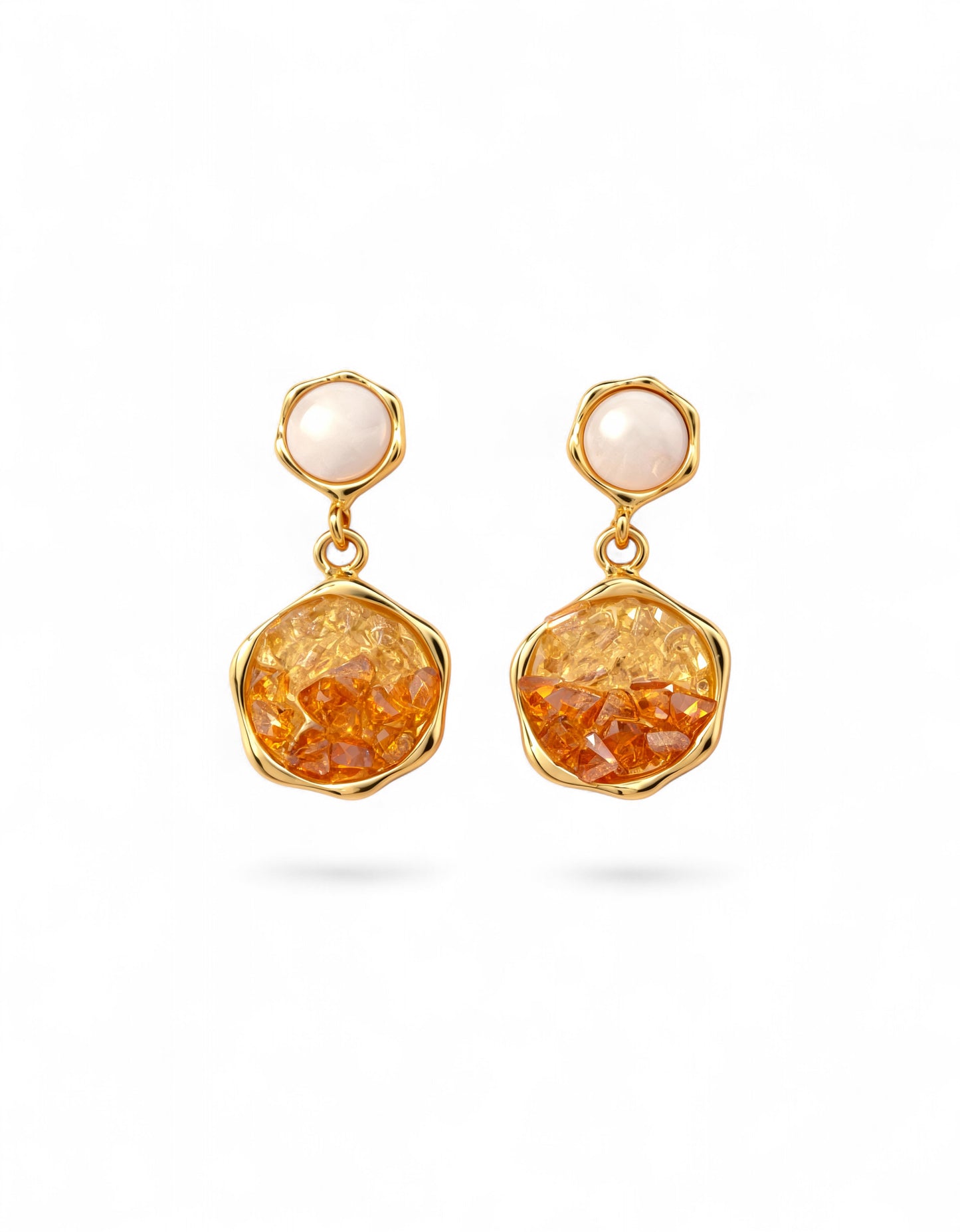 Gold-Plated Gradient Crystal Stud Earrings