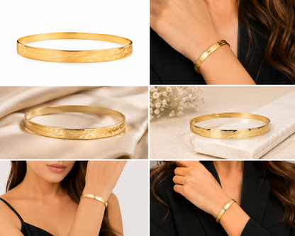 Veloura Textured Gold Bangle