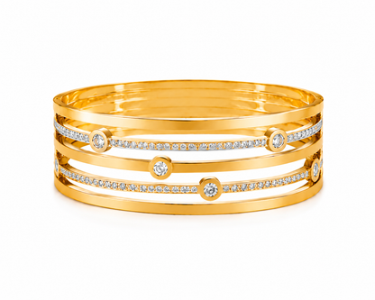 Aurelia Crystal Layered Cuff Bangle