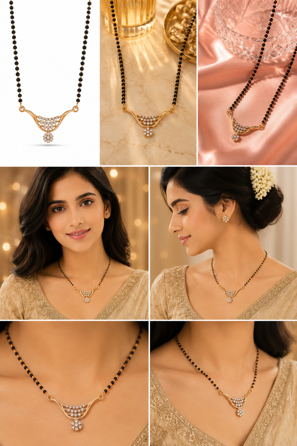 Golden Wave Charm Mangalsutra