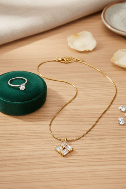 Elara Emerald Cut Pendant
