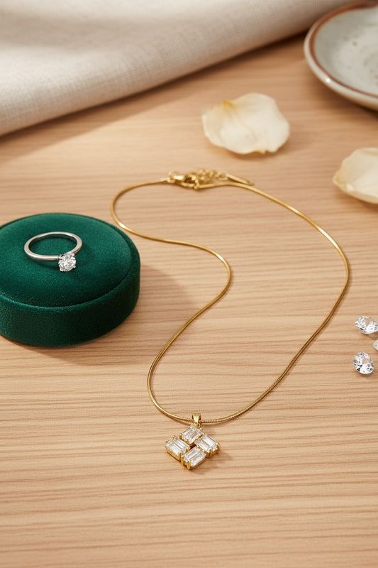 Elara Emerald Cut Pendant