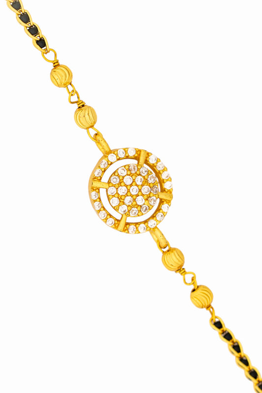 Gold Plated Anti Tarnish Mangalsutra Bracelet (Chkara Pattern)
