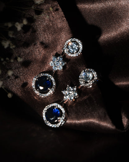 The Ranisa Blue Stone 925 Pure Silver Fine Earrings