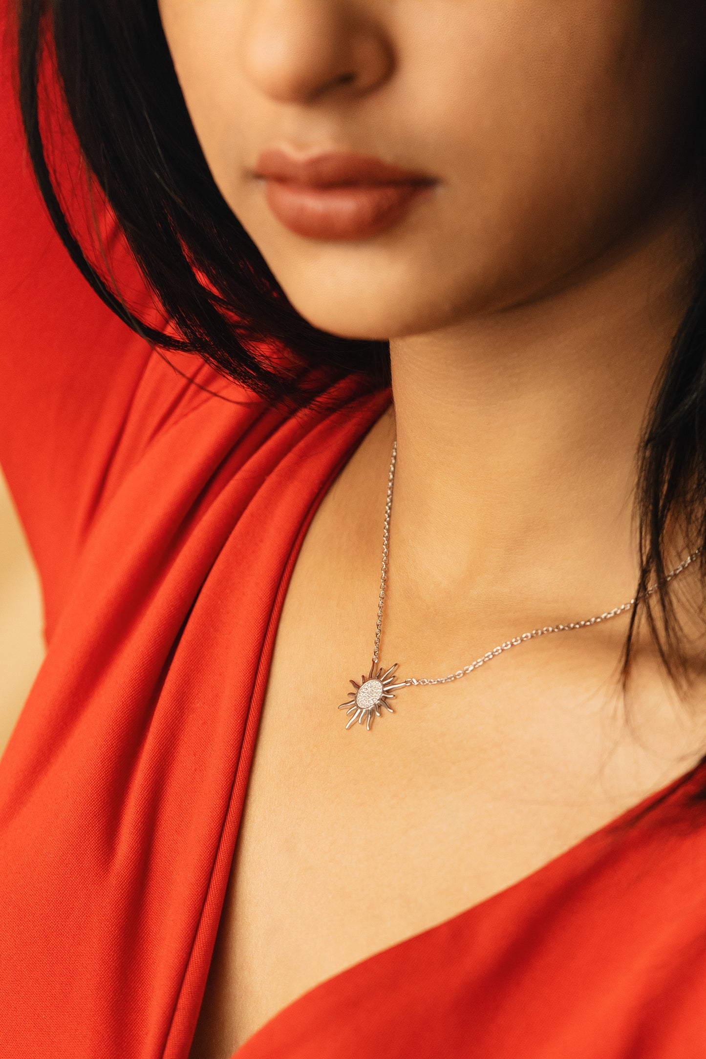 Her Rays 925 Pure Silver Fine Pendant