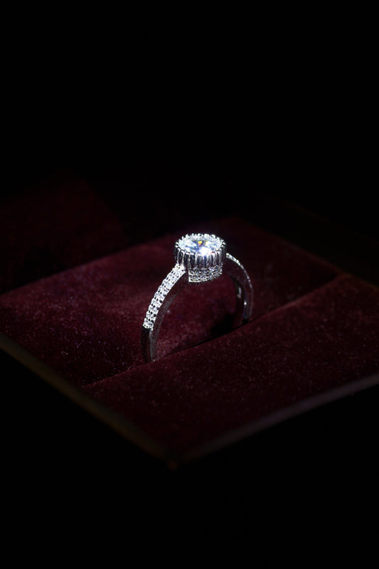 High 925 Pure Silver Fine Zircon Ring