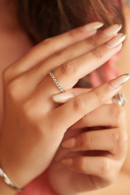925 Pure Silver Fine Zircon Ring