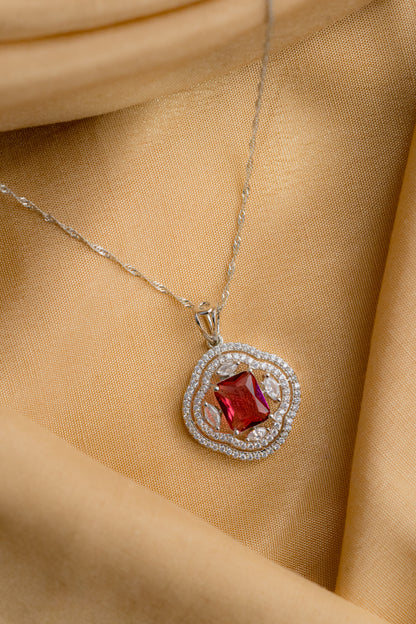 925 Pure Silver Fine Empress Rose Pendant