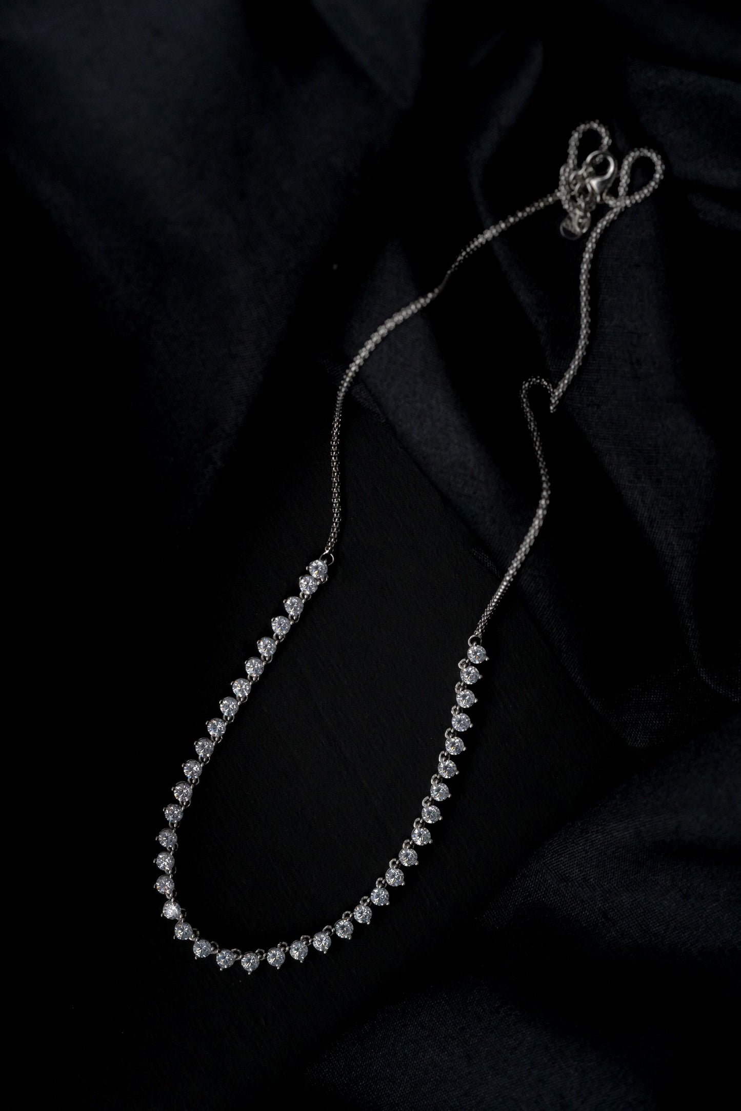 925 Pure Silver Fine Queen Zircon Neclace
