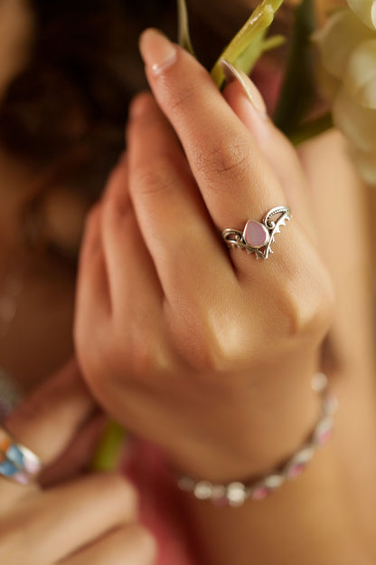 The Pink Stone 925 Pure Silver Fine Ring