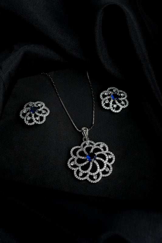 Blue Stoned Nectar Pendant Set