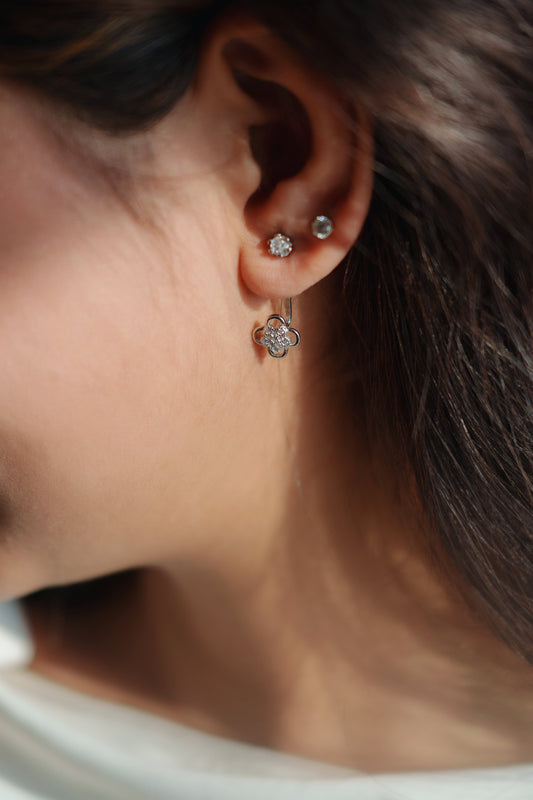 Halo Flower Hanging Earrings cum Studs