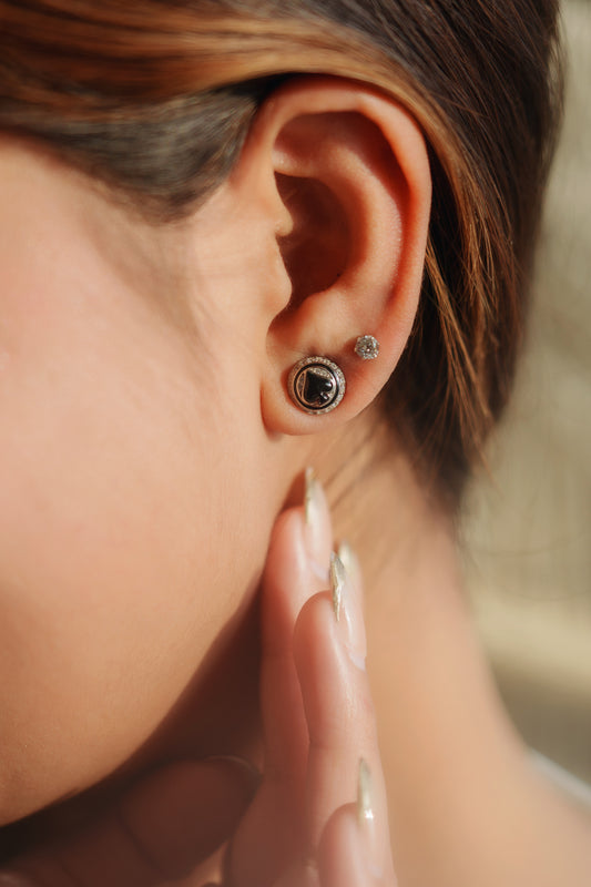 Spade Fine Silver Studs