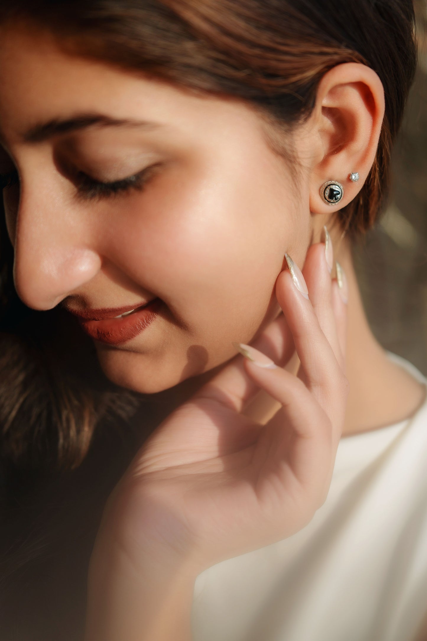 Spade Fine Silver Studs