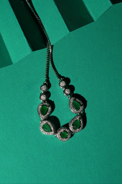 The Green Stone 925 Pure Silver Fine Bracelet
