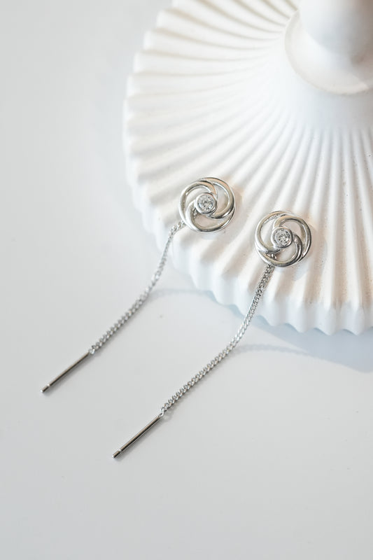 925 Pure Silver Fine Cosmic Latkan Earrings