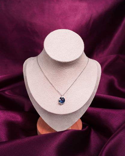 Blue Swarovski Stone 925 Pure Silver Fine Pendant