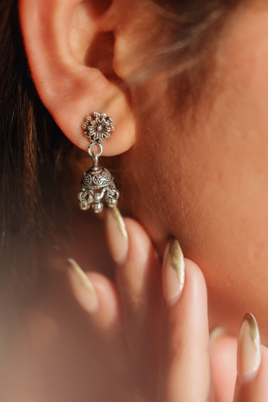 Sunray Mini Oxidized Jhumkas