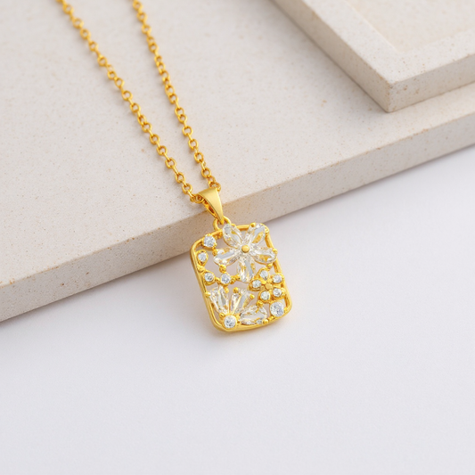 Gold Plated Floral Necklace