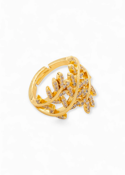 Gold Plated Laurel Ring