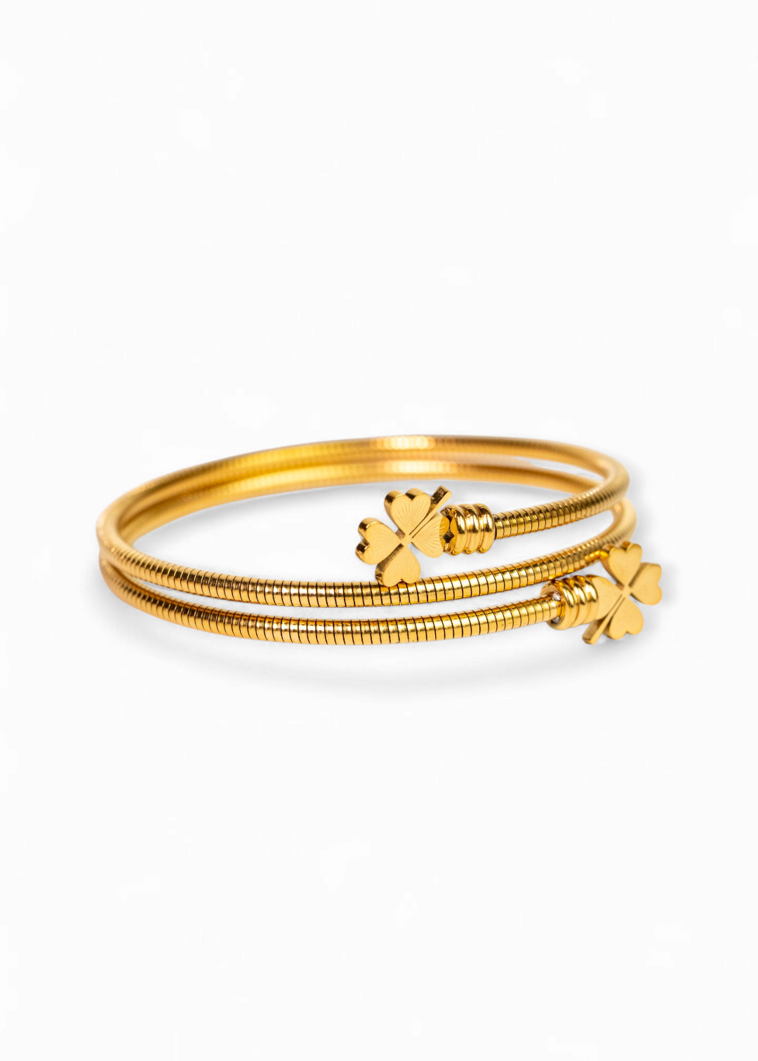 Gold Plated Clover Charm Bracelet