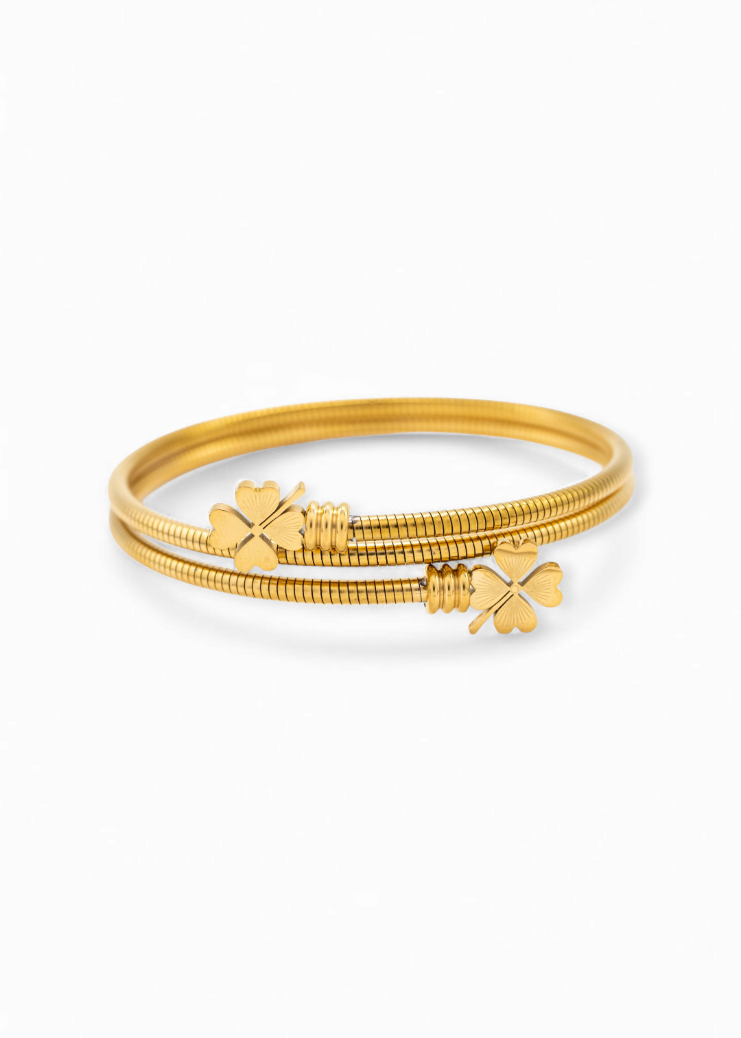 Gold Plated Clover Charm Bracelet