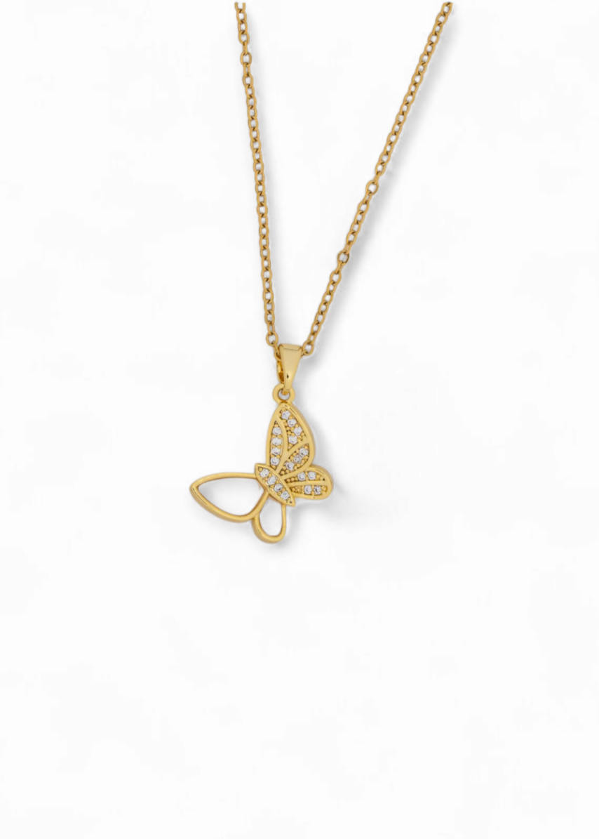 Gold Plated Butterfly Charm Pendant