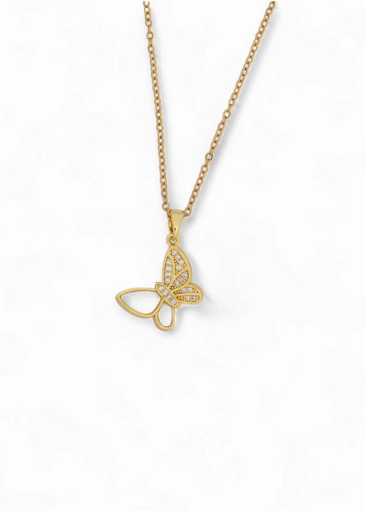 Gold Plated Butterfly Charm Pendant