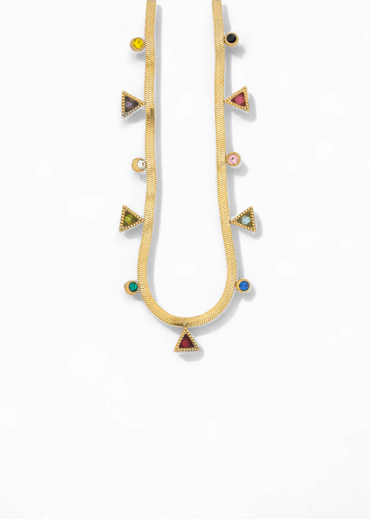 Gold Plated Necklace with Gemstones