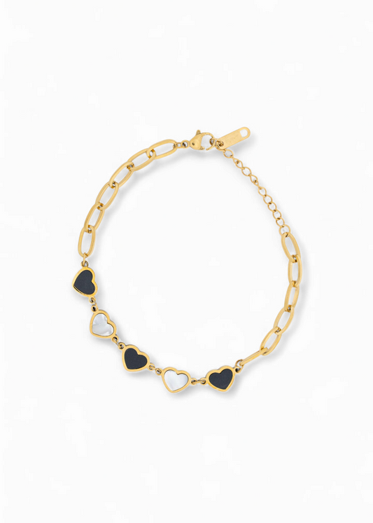 Gold Plated Heart-Shaped charms Bracelet