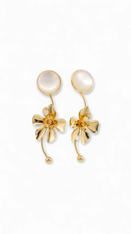 Gold Plated Floral Earrings