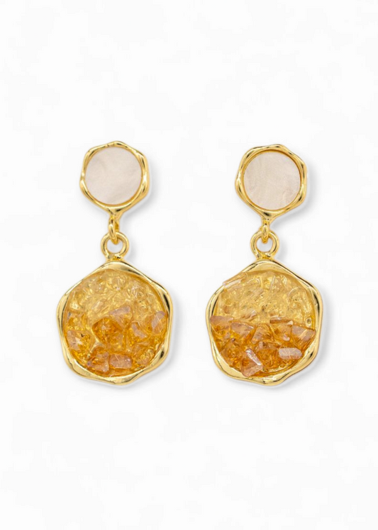 Gold-Plated Gradient Crystal Stud Earrings