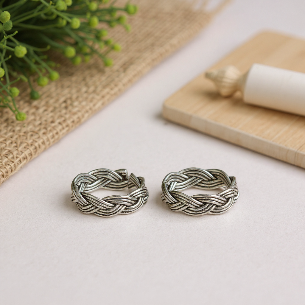 925 Fine Silver Laurel Toe Rings