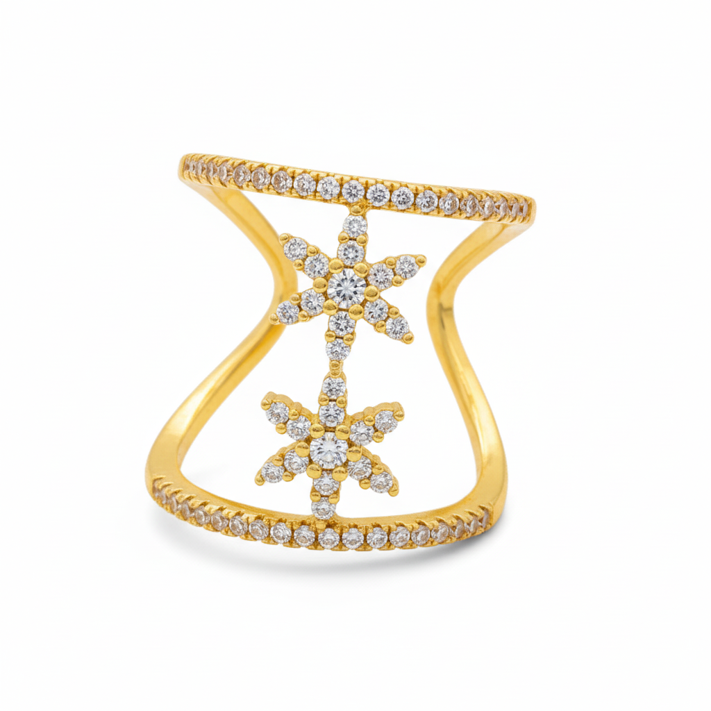 Gold-Plated Starlight Statement Ring