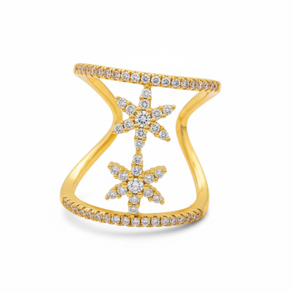 Gold-Plated Starlight Statement Ring