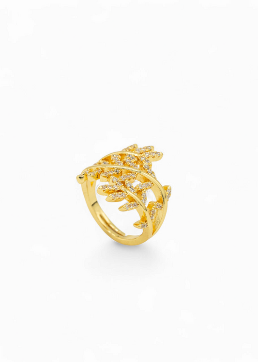 Gold Plated Laurel Ring