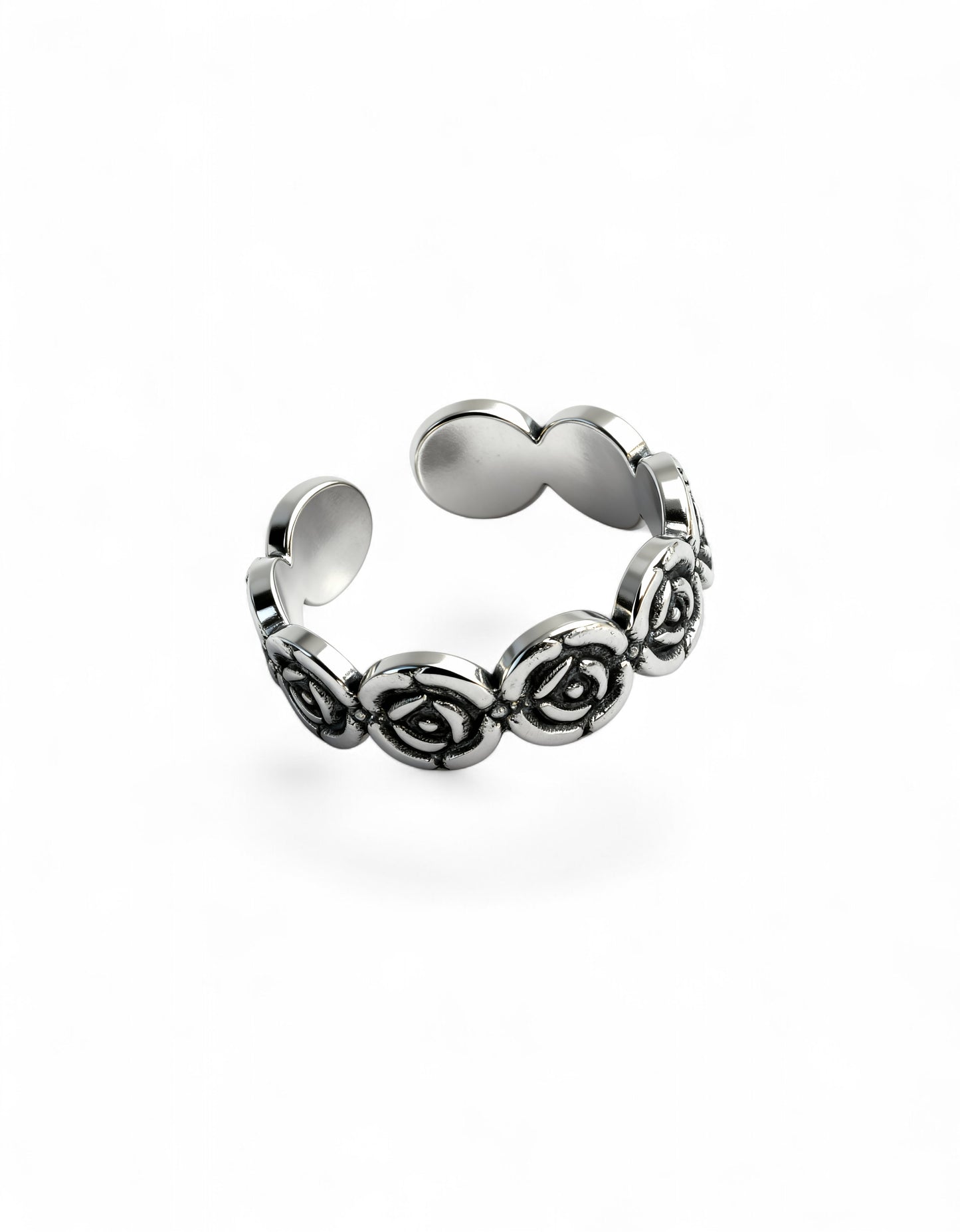 925 Fine Silver Rose Petal Toe Rings