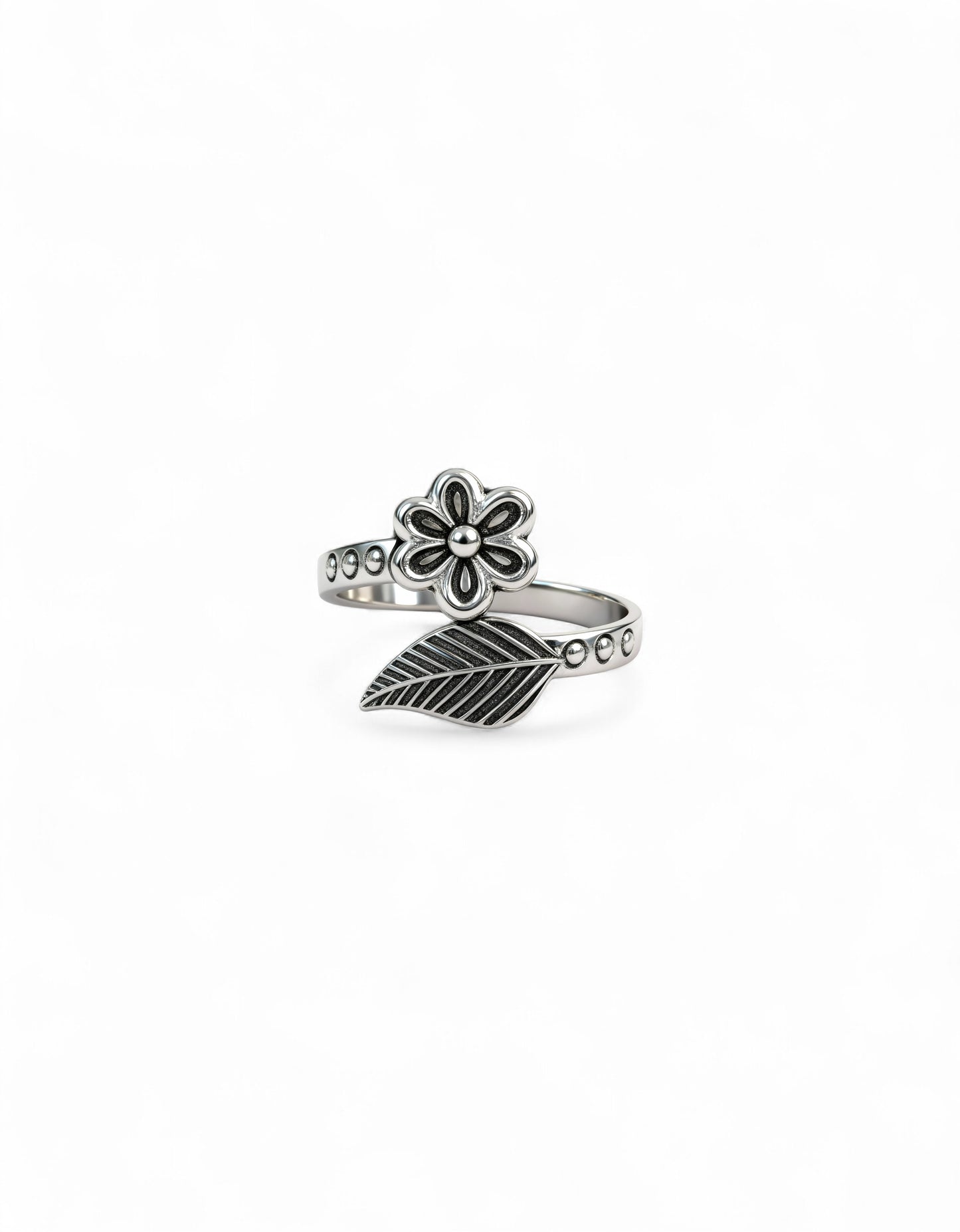 925 Fine Silver Floral Toe Rings