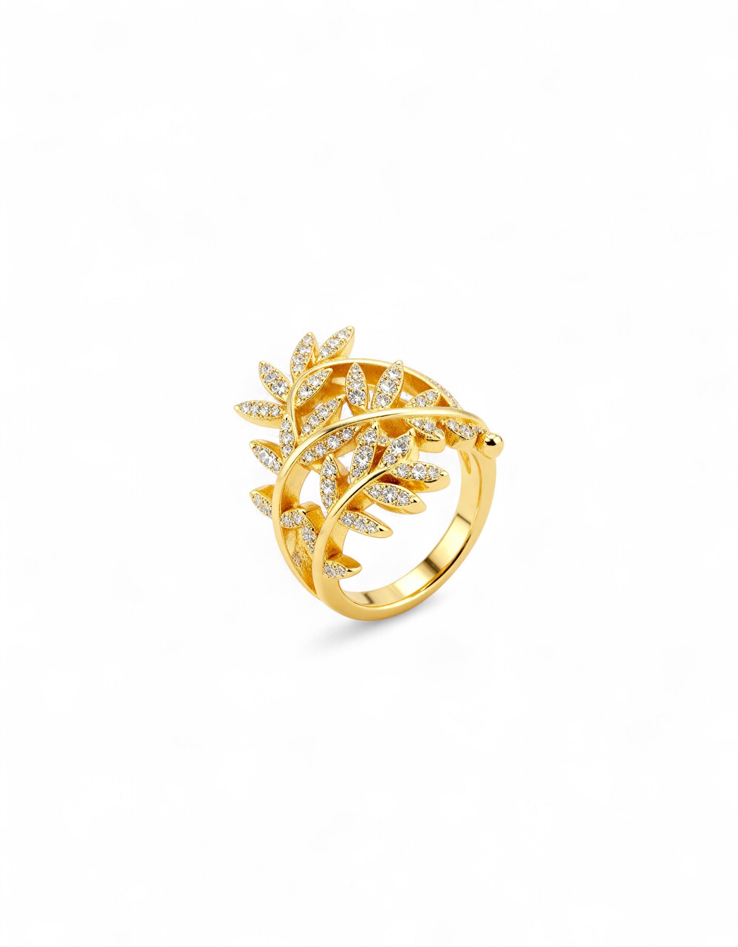 Gold Plated Laurel Ring