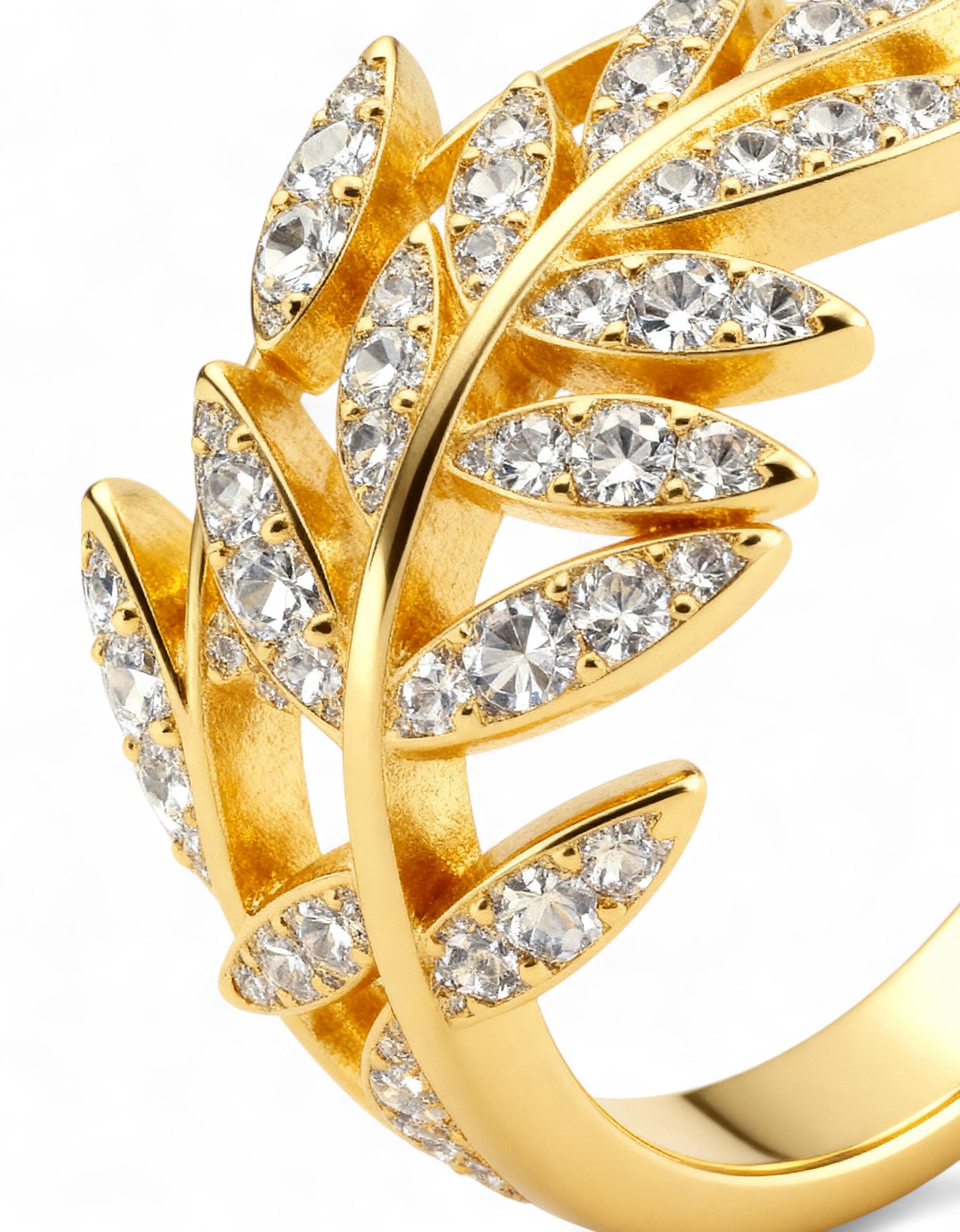 Gold Plated Laurel Ring