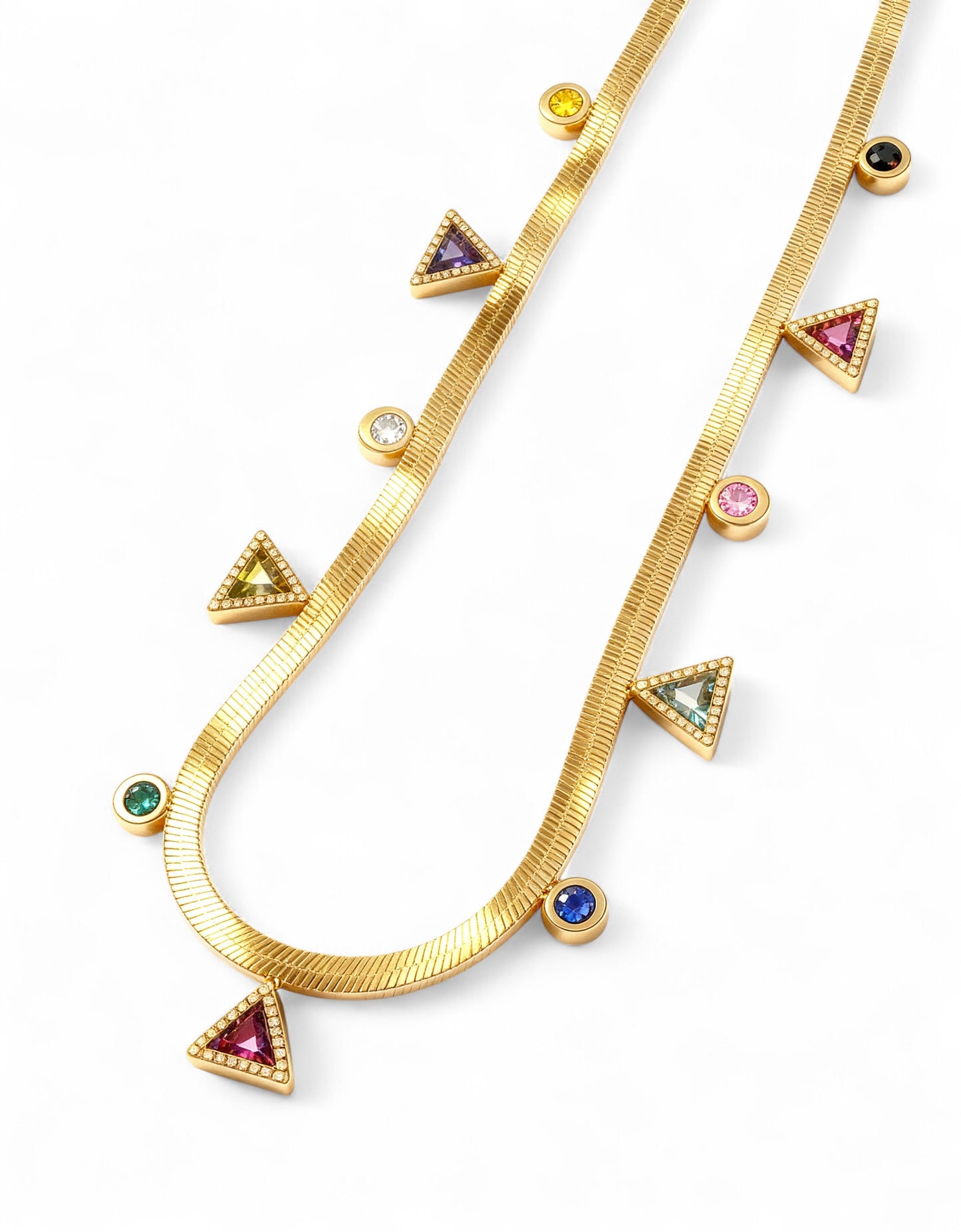 Gold Plated Necklace with Gemstones