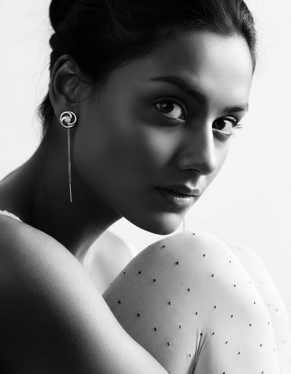 925 Pure Silver Fine Cosmic Latkan Earrings